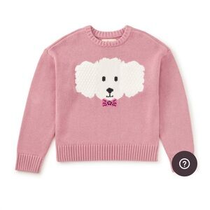 Tea Collection Pink Sweater with Fluffy Puppy Design